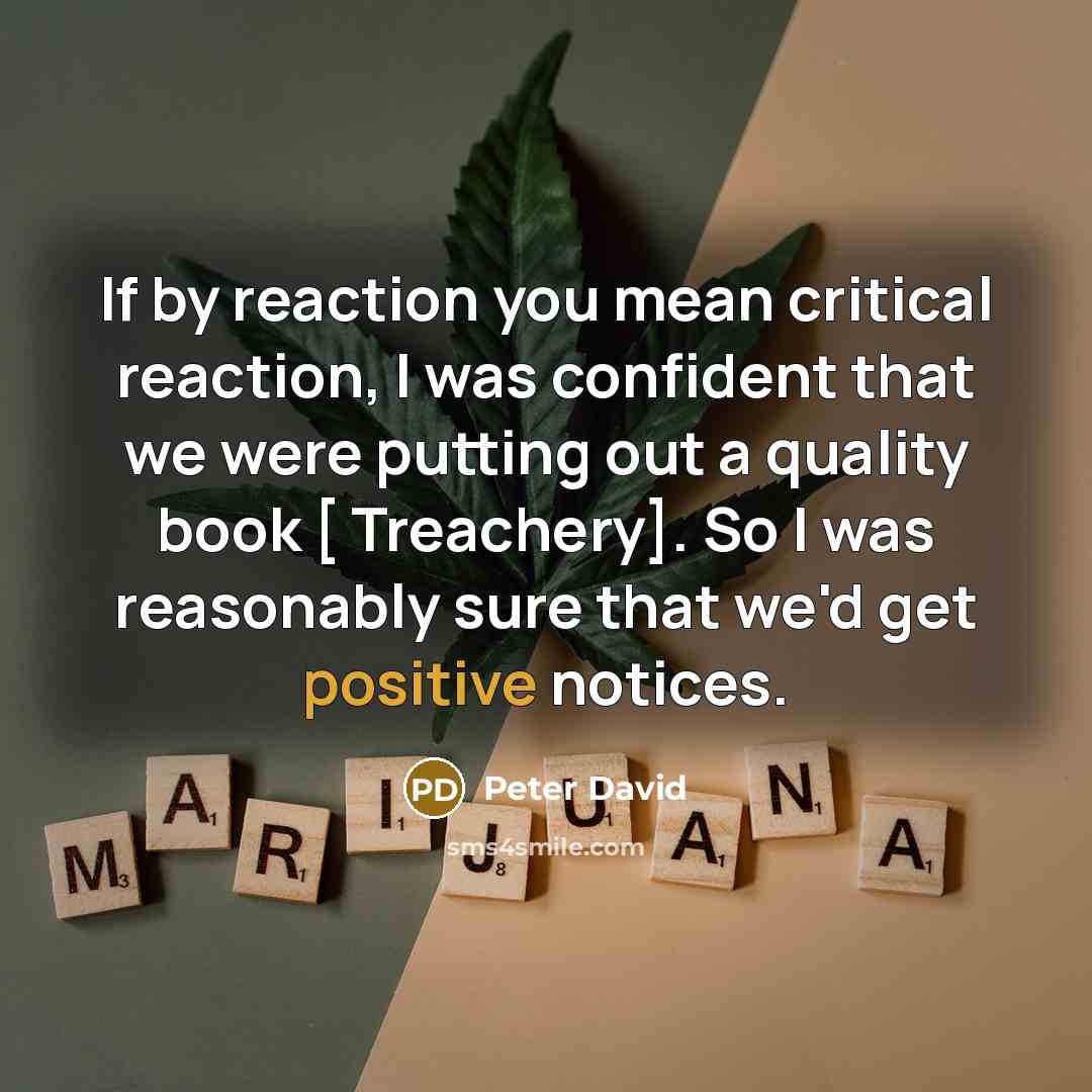 “If by reaction you mean critical reaction, I was confident that we were putting out a quality book [ Treachery]. So I was reasonably sure that we'd get positive notices.” quote by Peter David