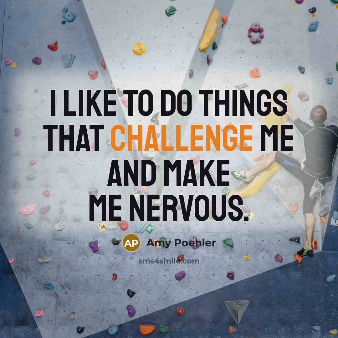 “I like to do things that challenge me and make me nervous.” quote by Amy Poehler