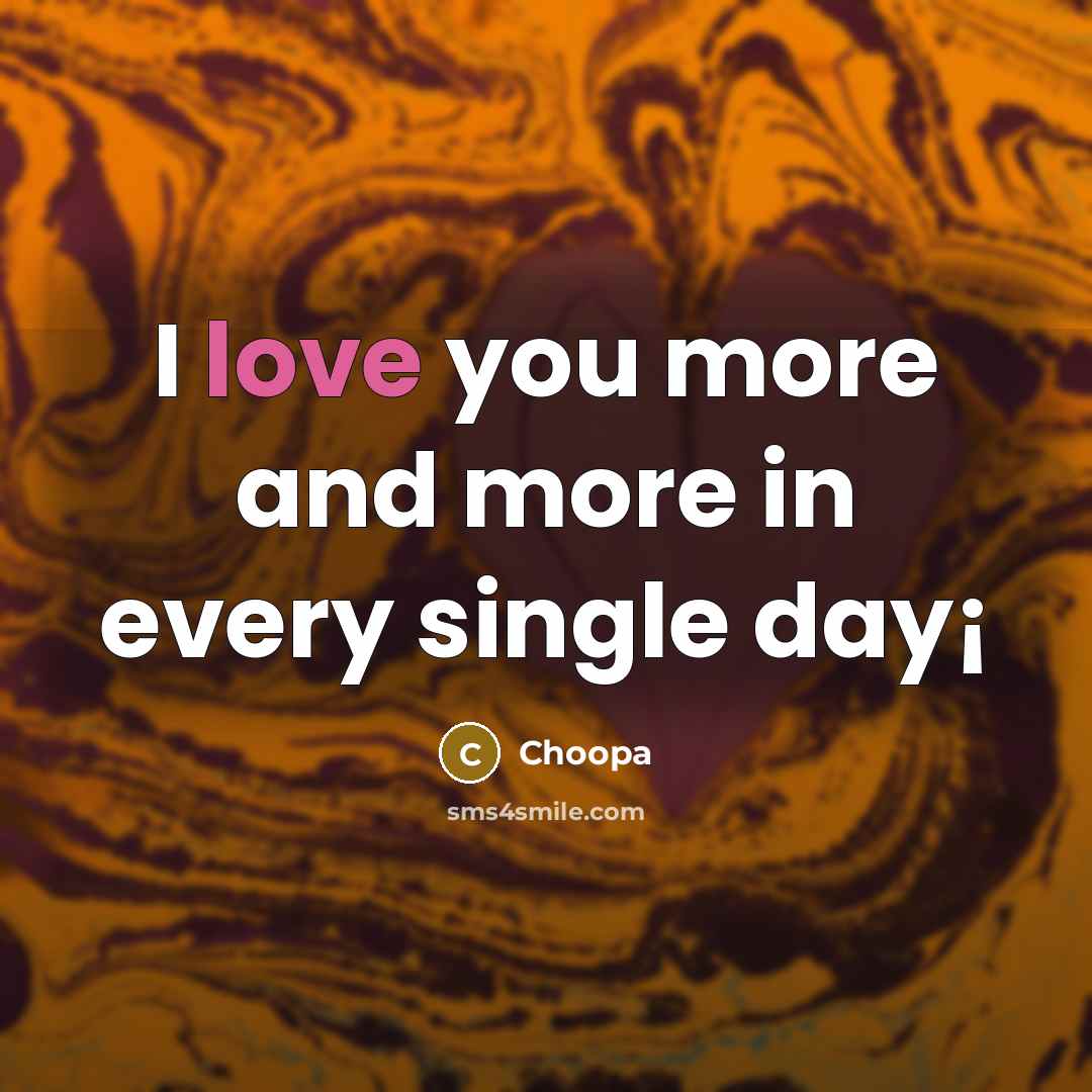 “I love you more and more in every single day¡” quote by Choopa