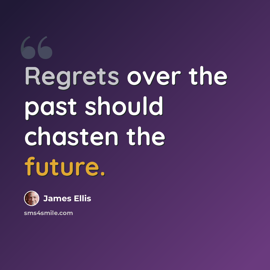 “Regrets over the past should chasten the future.” quote by James Ellis