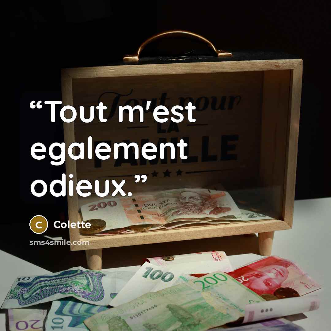 “Tout m'est egalement odieux.” quote by Colette