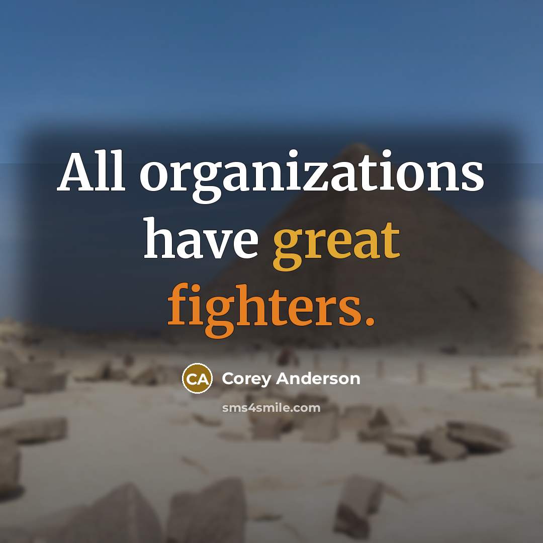 “All organizations have great fighters.” quote by Corey Anderson