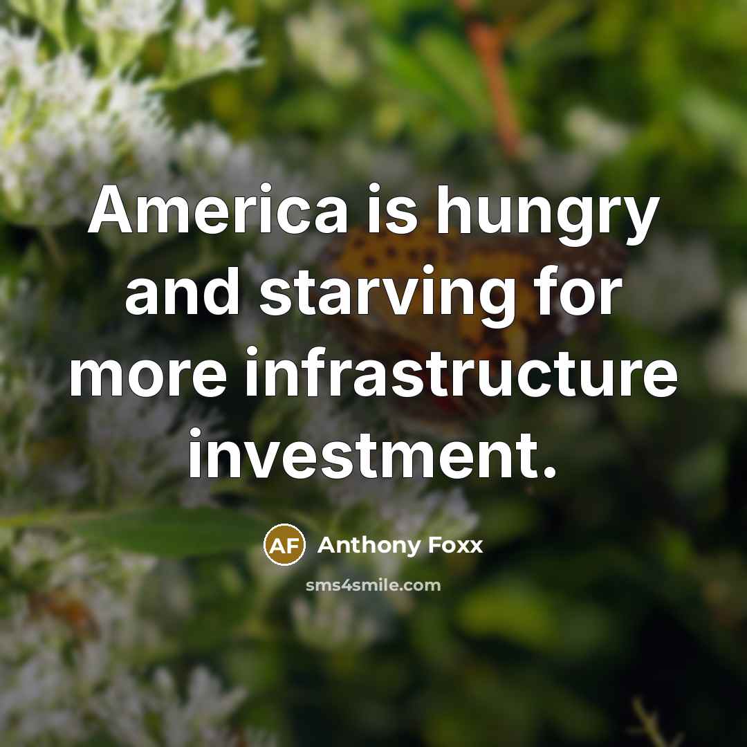 “America is hungry and starving for more infrastructure investment.” quote by Anthony Foxx