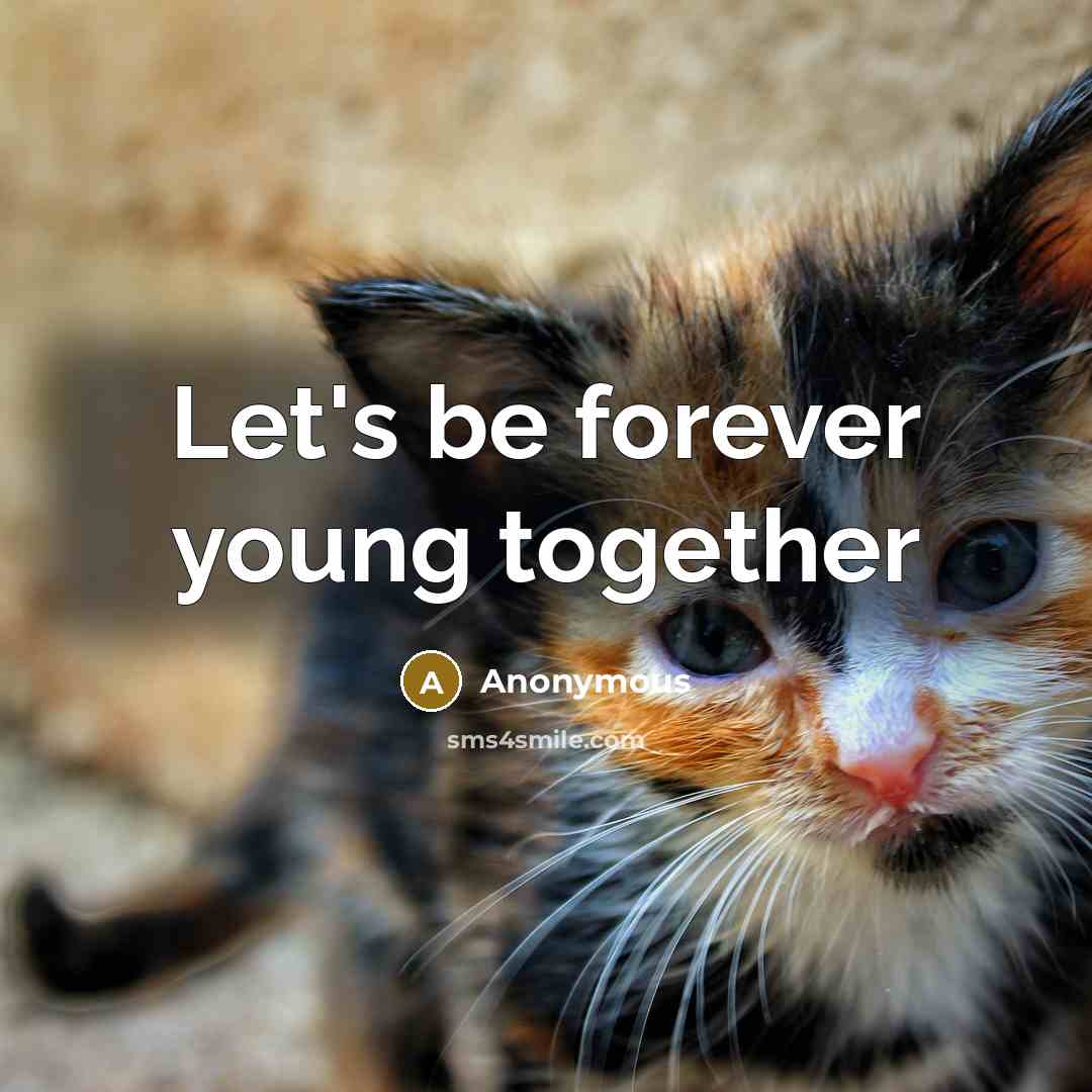 “Let's be forever young together” quote by Anonymous