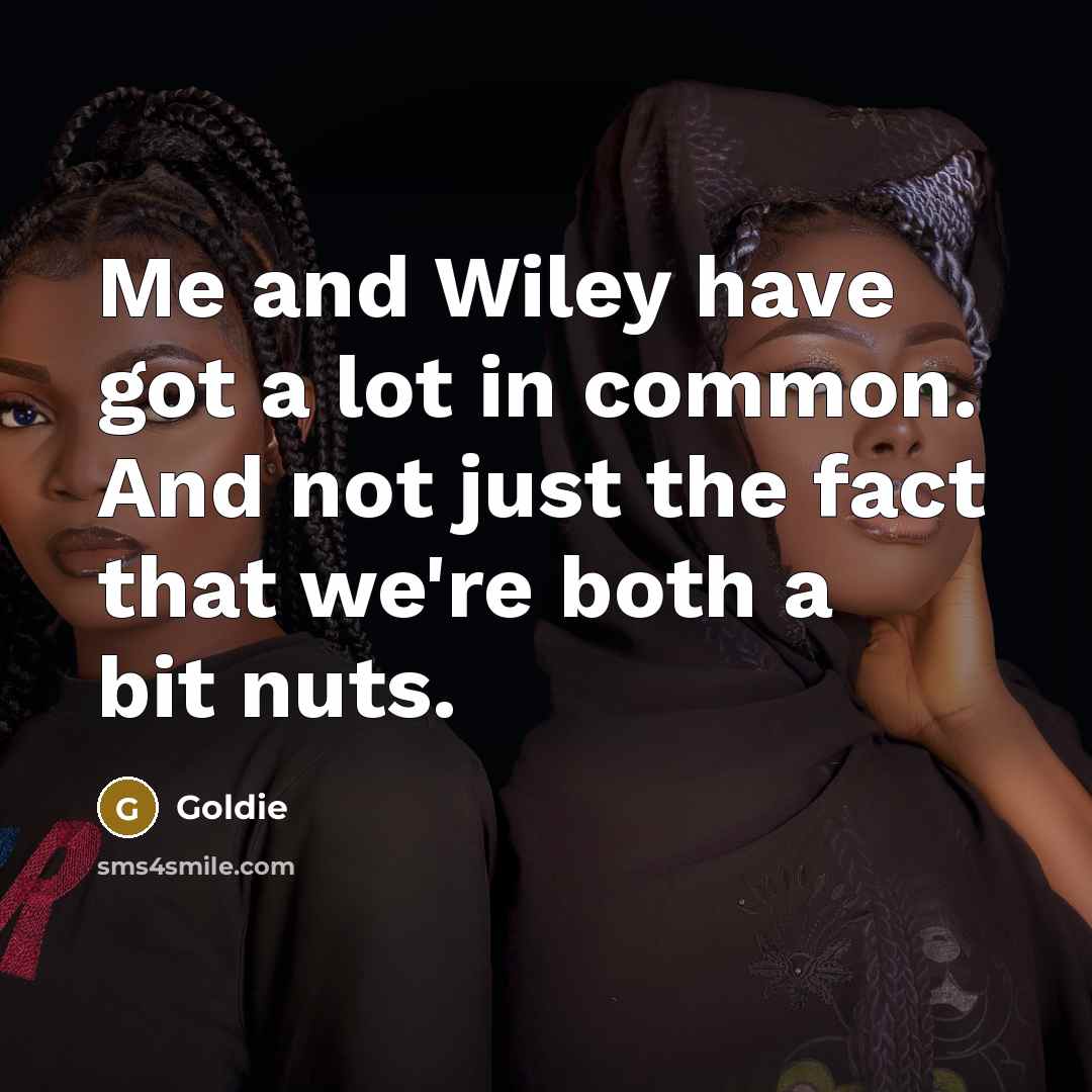 “Me and Wiley have got a lot in common. And not just the fact that we're both a bit nuts.” quote by Goldie