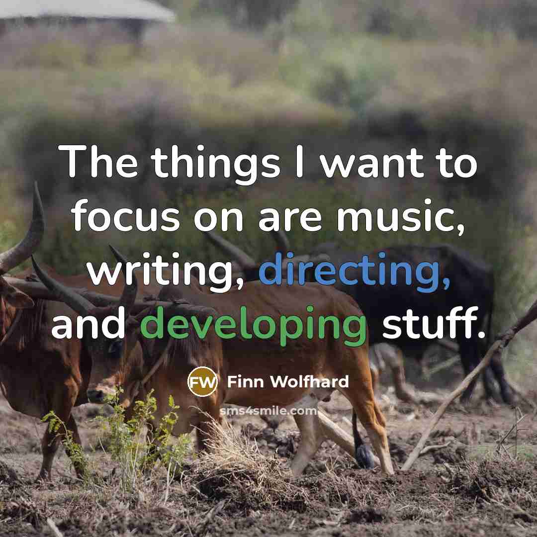 “The things I want to focus on are music, writing, directing, and developing stuff.” quote by Finn Wolfhard