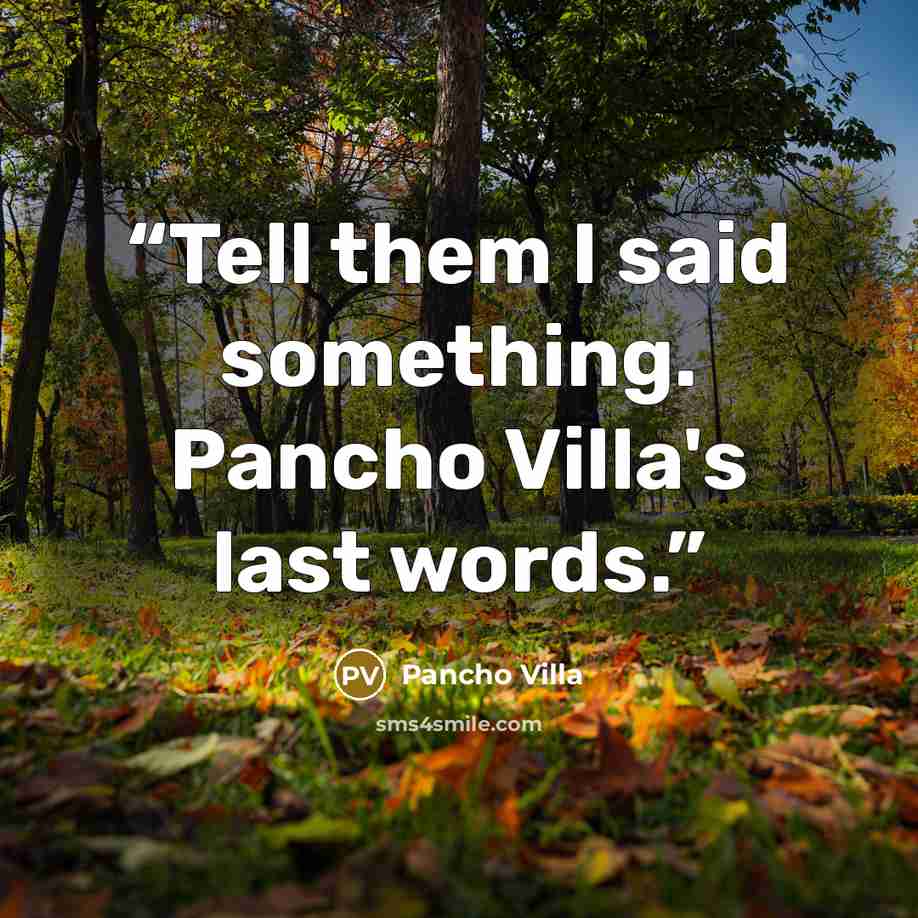 “Tell them I said something. Pancho Villa's last words.” quote by Pancho Villa