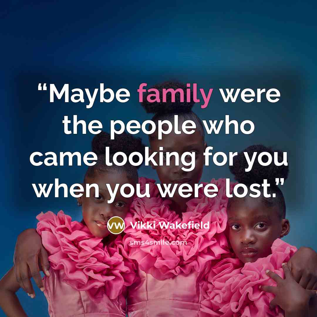 “Maybe family were the people who came looking for you when you were lost.” quote by Vikki Wakefield