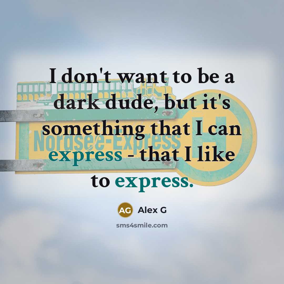 “I don't want to be a dark dude, but it's something that I can express - that I like to express.” quote by Alex G