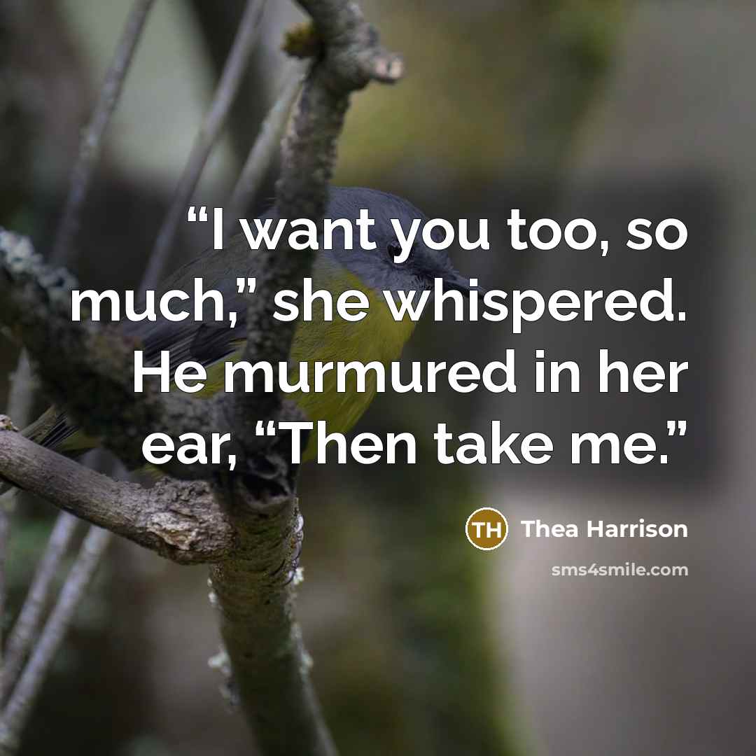 “I want you too, so much,” she whispered. He murmured in her ear, “Then take me.” quote by Thea Harrison
