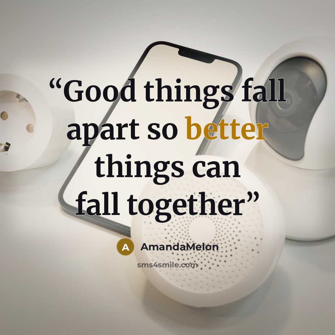 “Good things fall apart so better things can fall together” quote by AmandaMelon