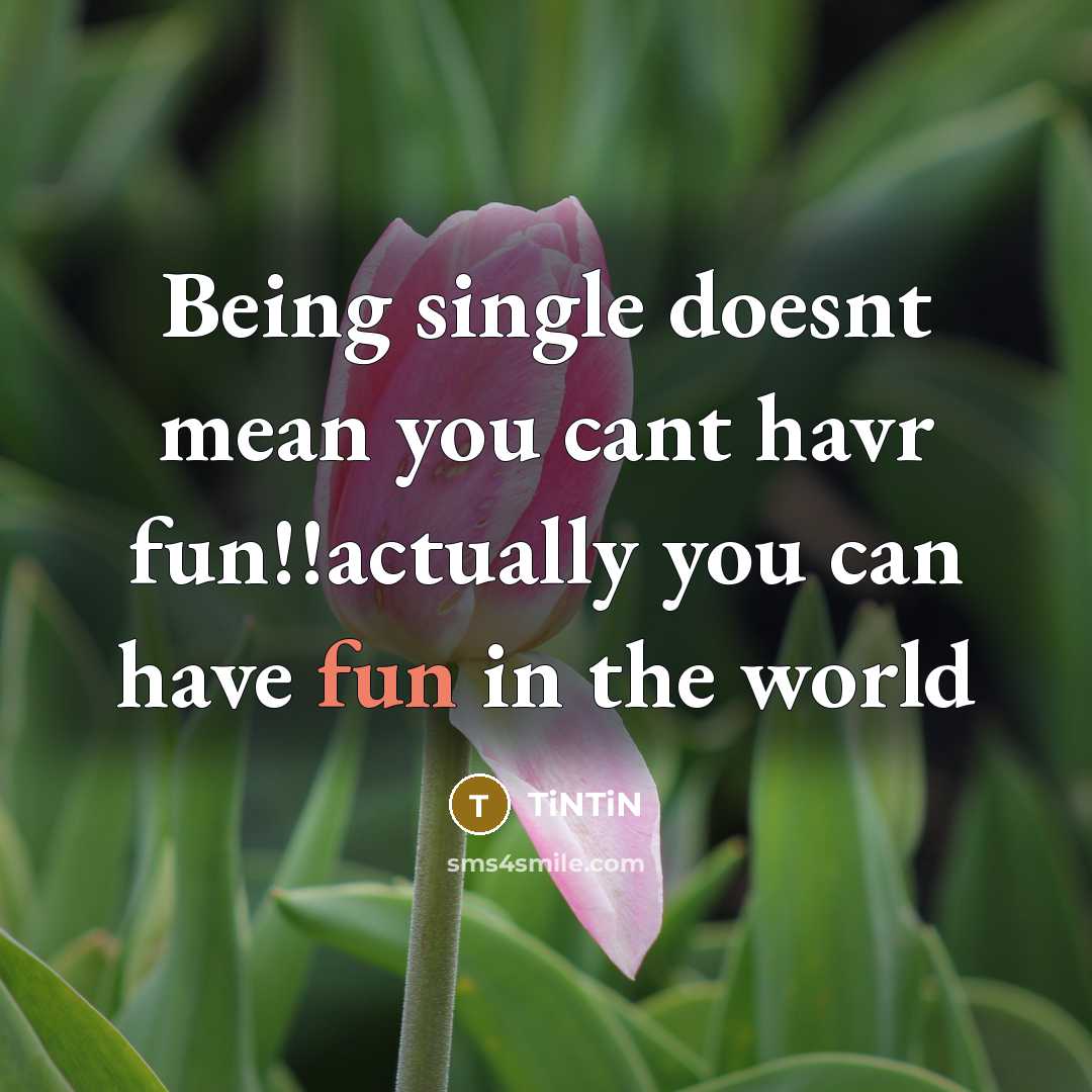 “Being single doesnt mean you cant havr fun!!actually you can have fun in the world” quote by Tintin