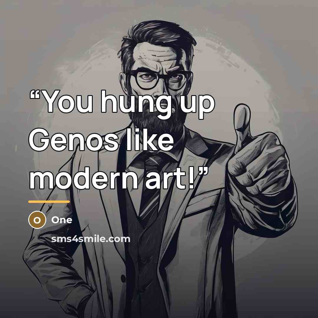 “You hung up Genos like modern art!” quote by One