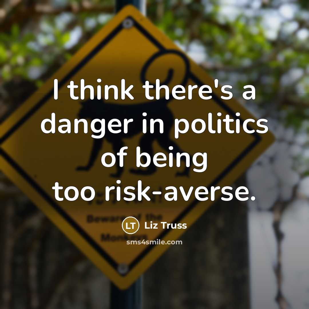 “I think there's a danger in politics of being too risk-averse.” quote by Liz Truss
