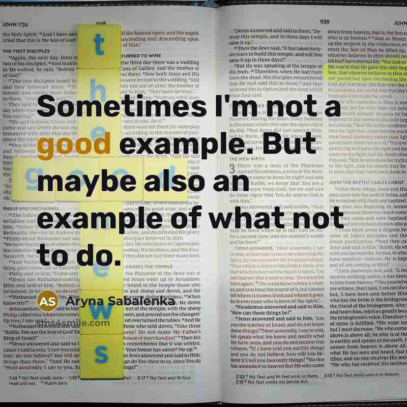 “Sometimes I'm not a good example. But maybe also an example of what not to do.” quote by Aryna Sabalenka