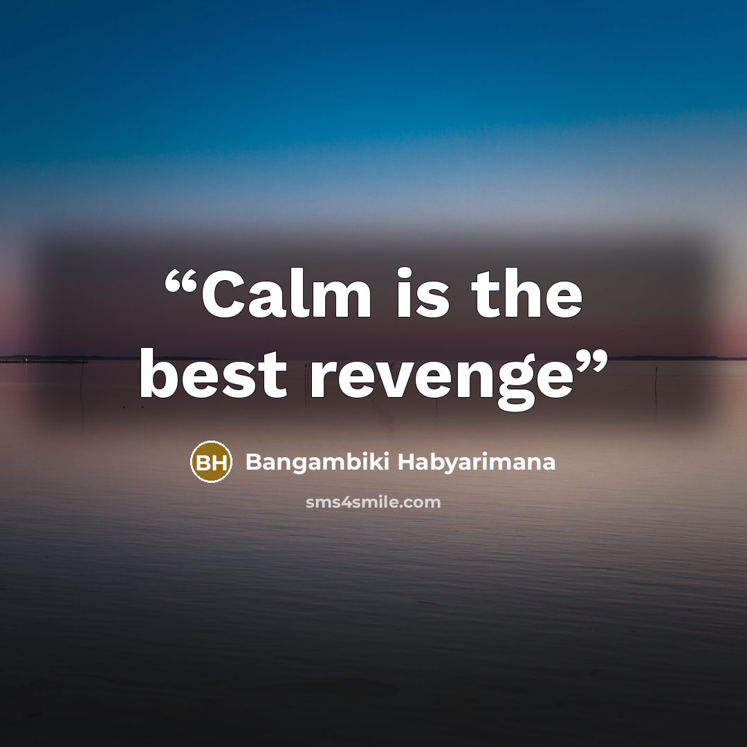 “Calm is the best revenge” quote by Bangambiki Habyarimana