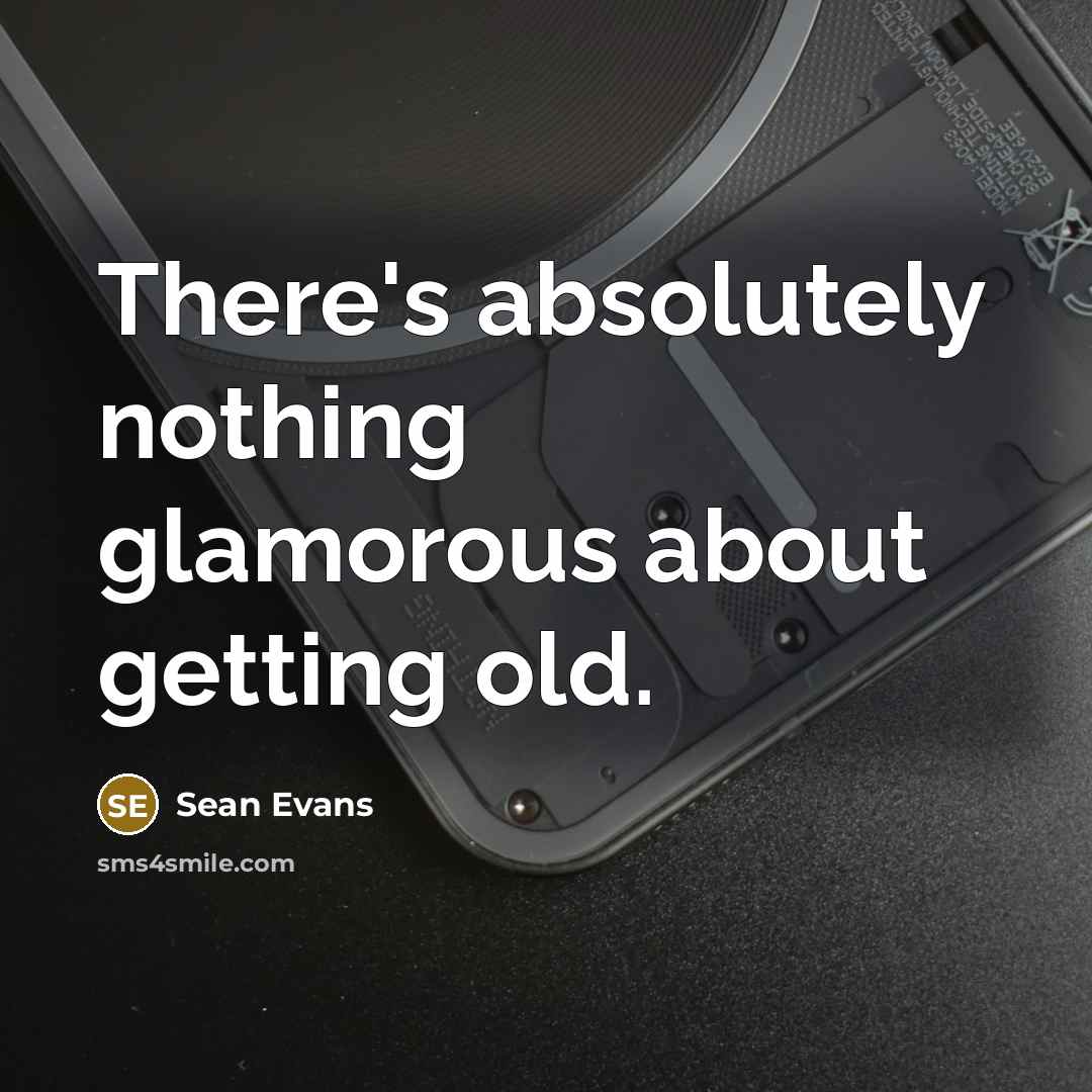 “There's absolutely nothing glamorous about getting old.” quote by Sean Evans