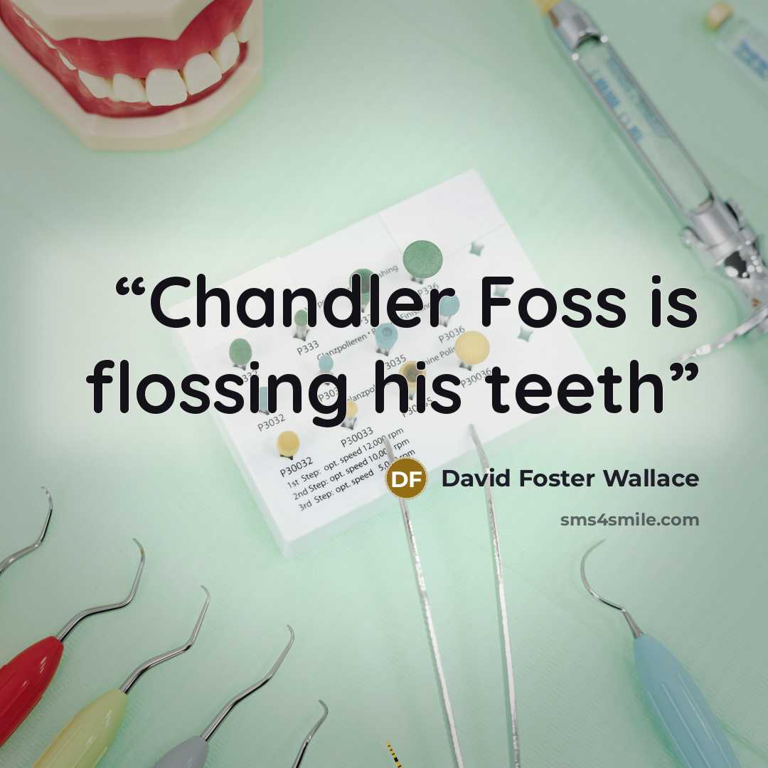 “Chandler Foss is flossing his teeth” quote by David Foster Wallace