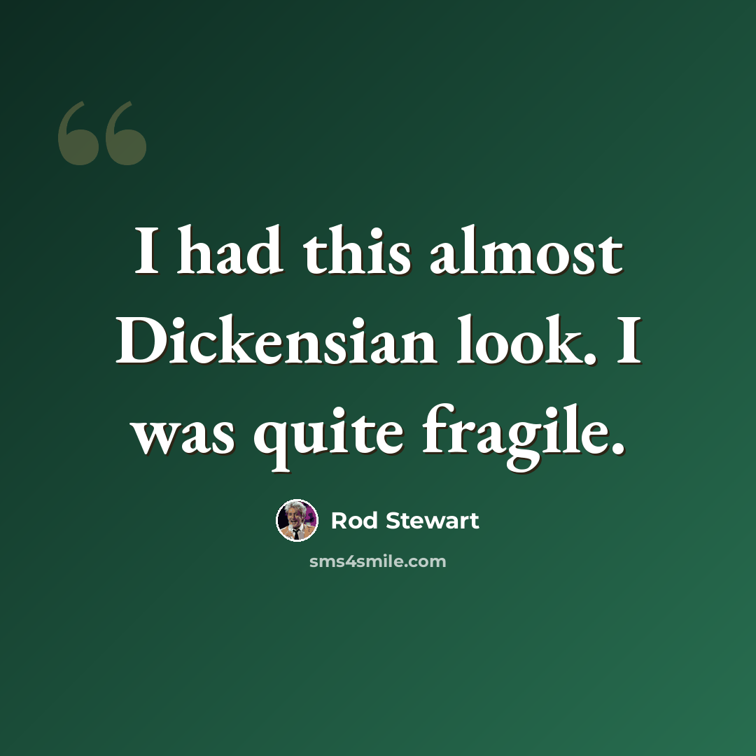 “I had this almost Dickensian look. I was quite fragile.” quote by Rod Stewart
