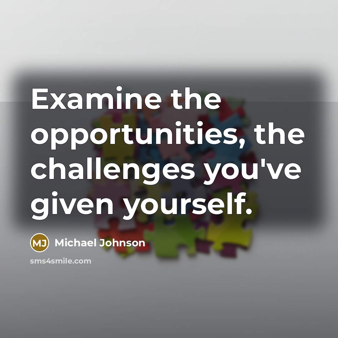 “Examine the opportunities, the challenges you've given yourself.” quote by Michael Johnson