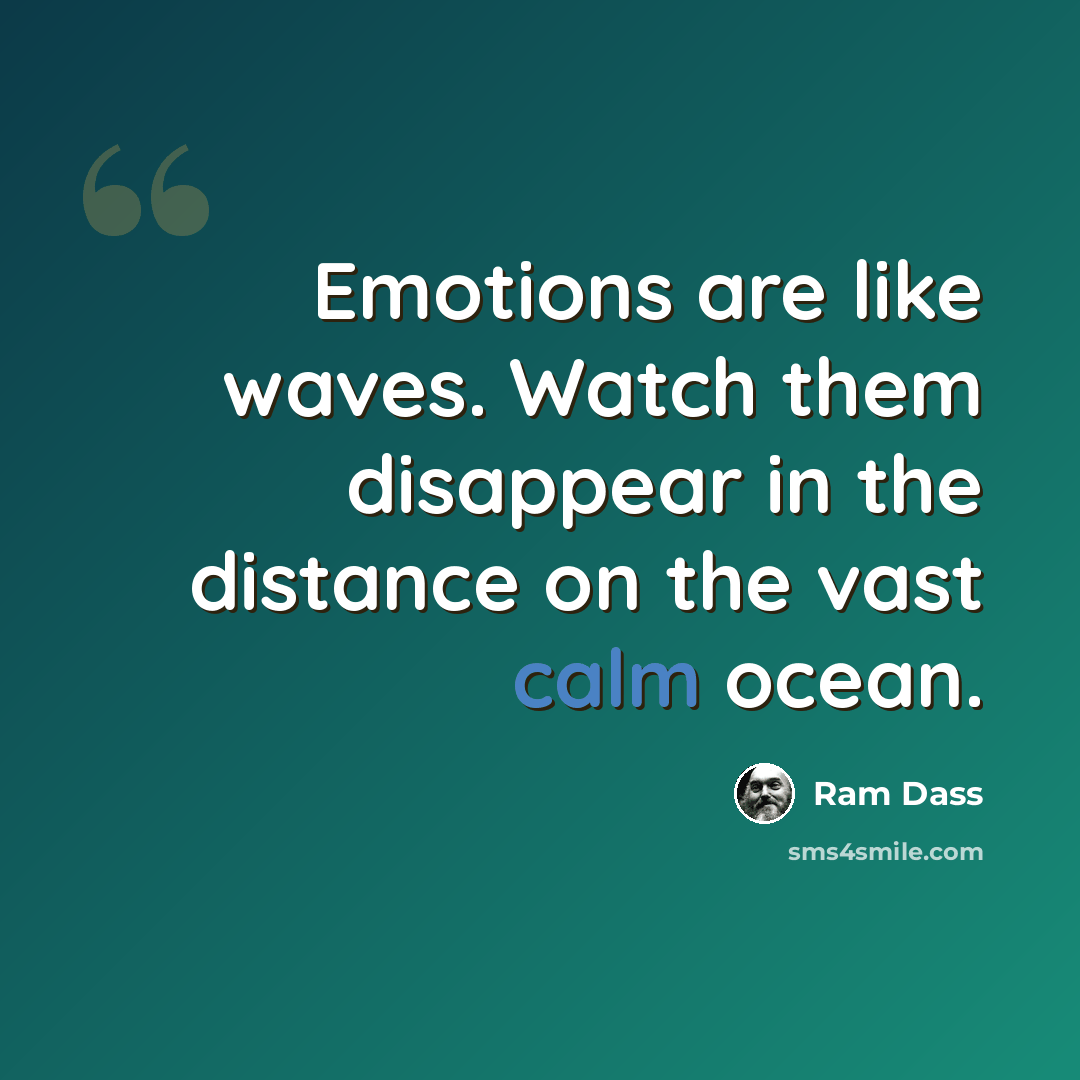 “Emotions are like waves. Watch them disappear in the distance on the vast calm ocean.” quote by Ram Dass