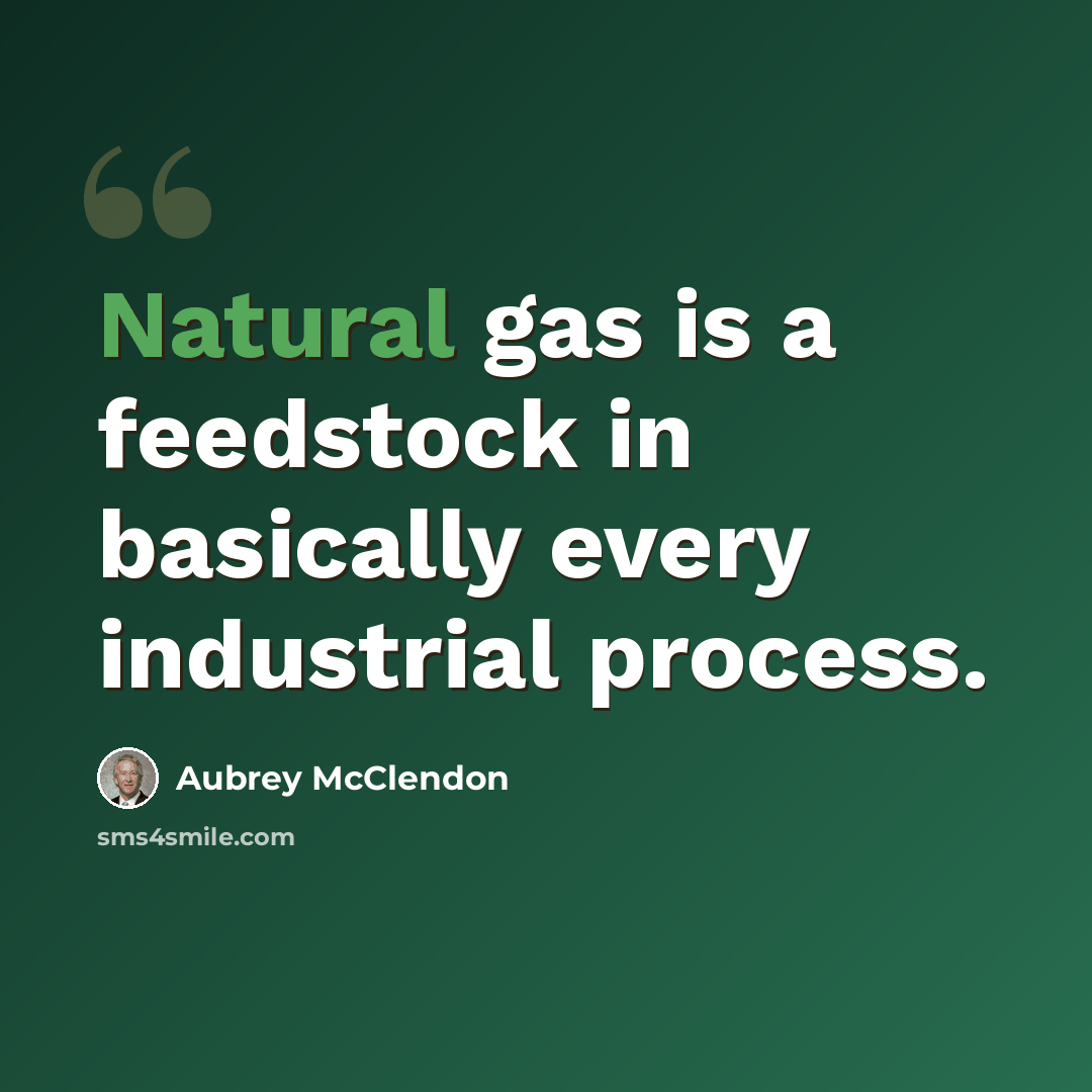 “Natural gas is a feedstock in basically every industrial process.” quote by Aubrey McClendon