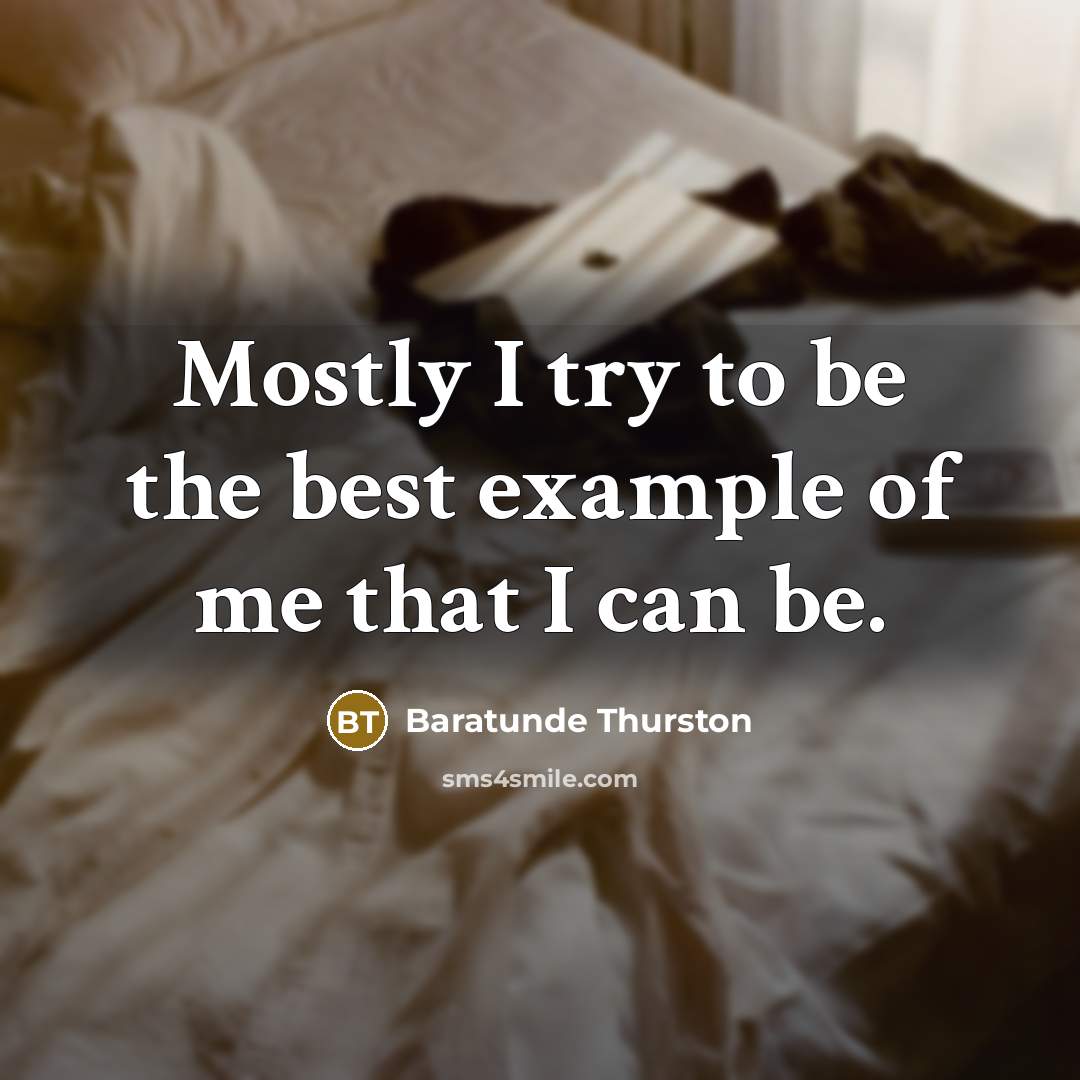 “Mostly I try to be the best example of me that I can be.” quote by Baratunde Thurston