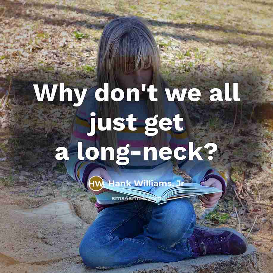 “Why don't we all just get a long-neck?” quote by Hank Williams, Jr