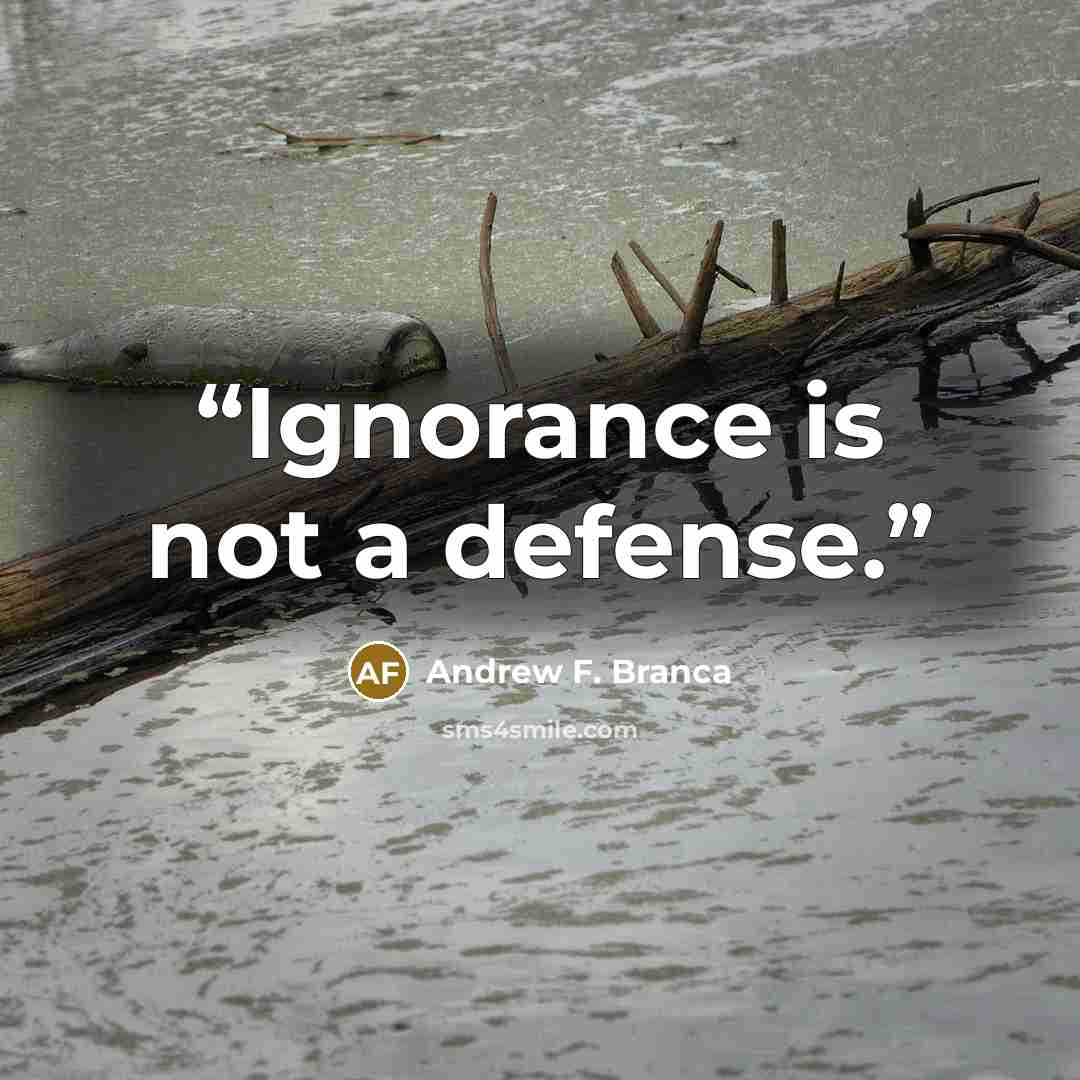 “Ignorance is not a defense.” quote by Andrew F. Branca