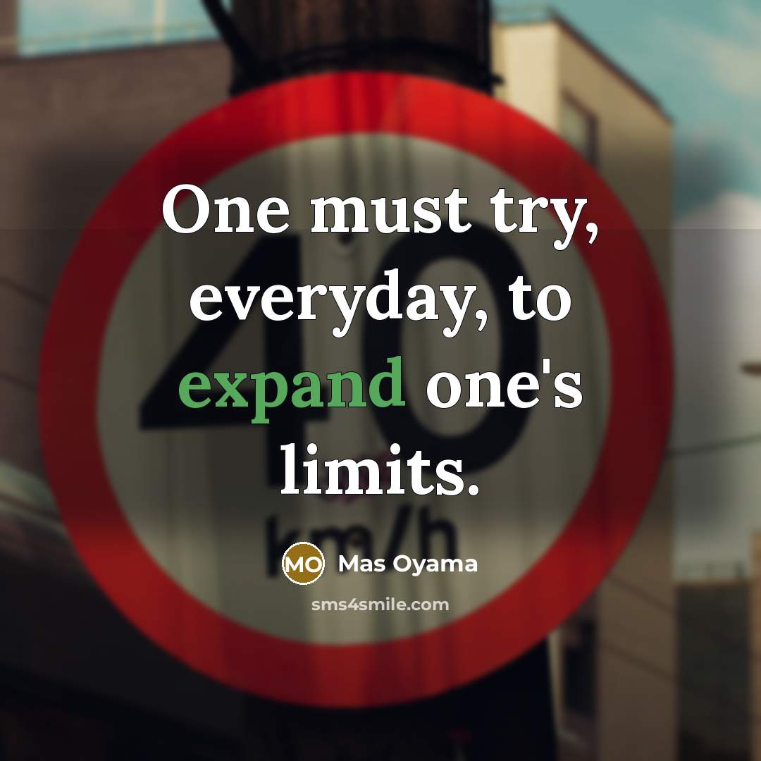 “One must try, everyday, to expand one's limits.” quote by Mas Oyama