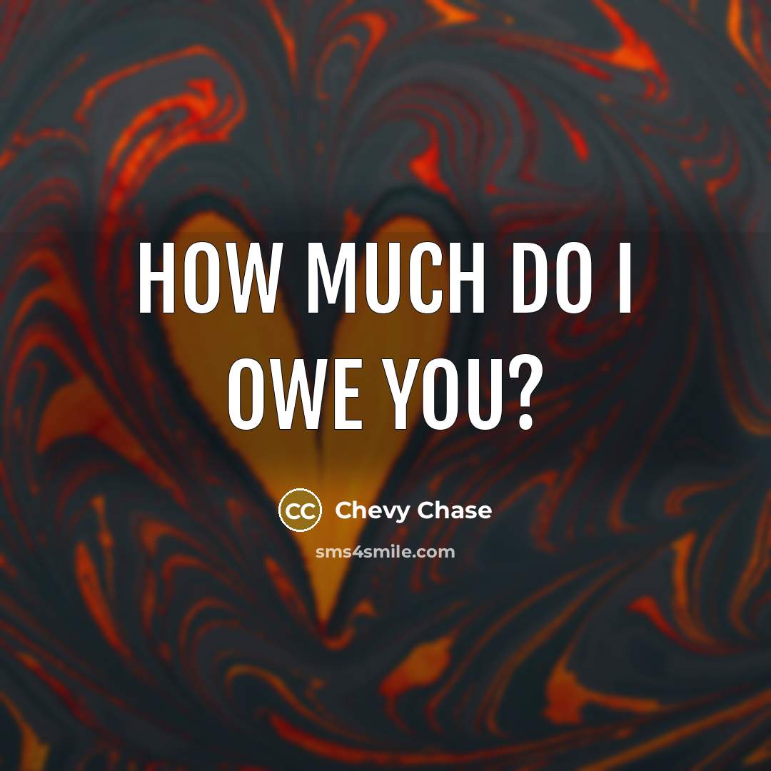 “How much do I owe you?” quote by Chevy Chase