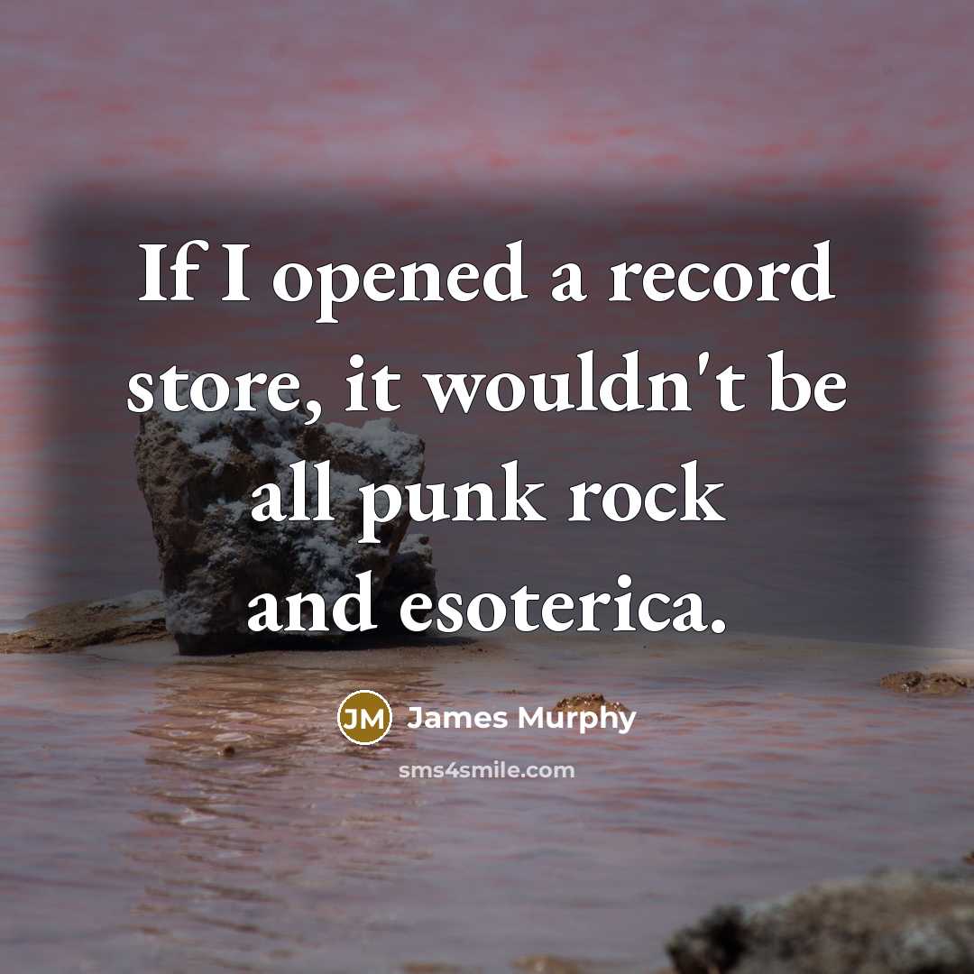 “If I opened a record store, it wouldn't be all punk rock and esoterica.” quote by James Murphy