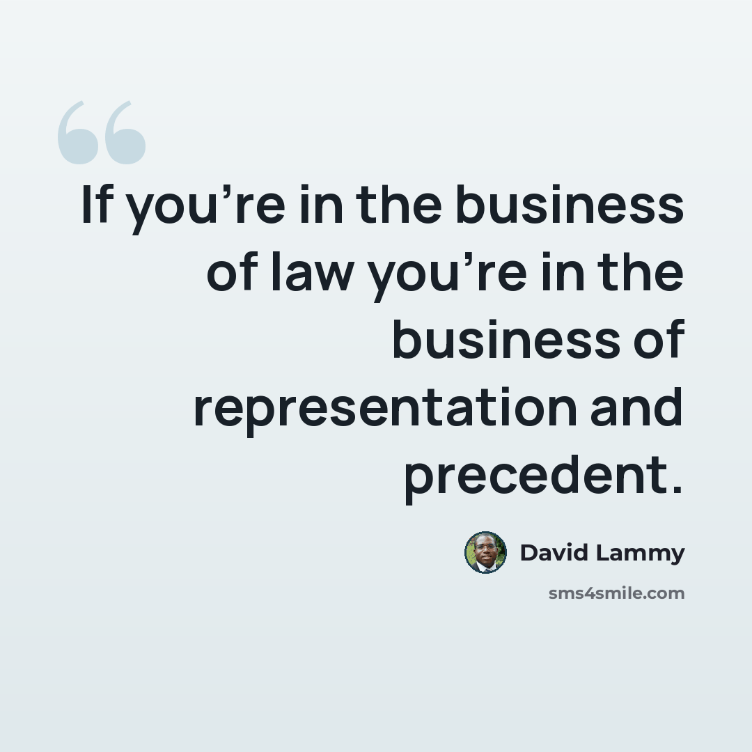 “If you're in the business of law you're in the business of representation and precedent.” quote by David Lammy