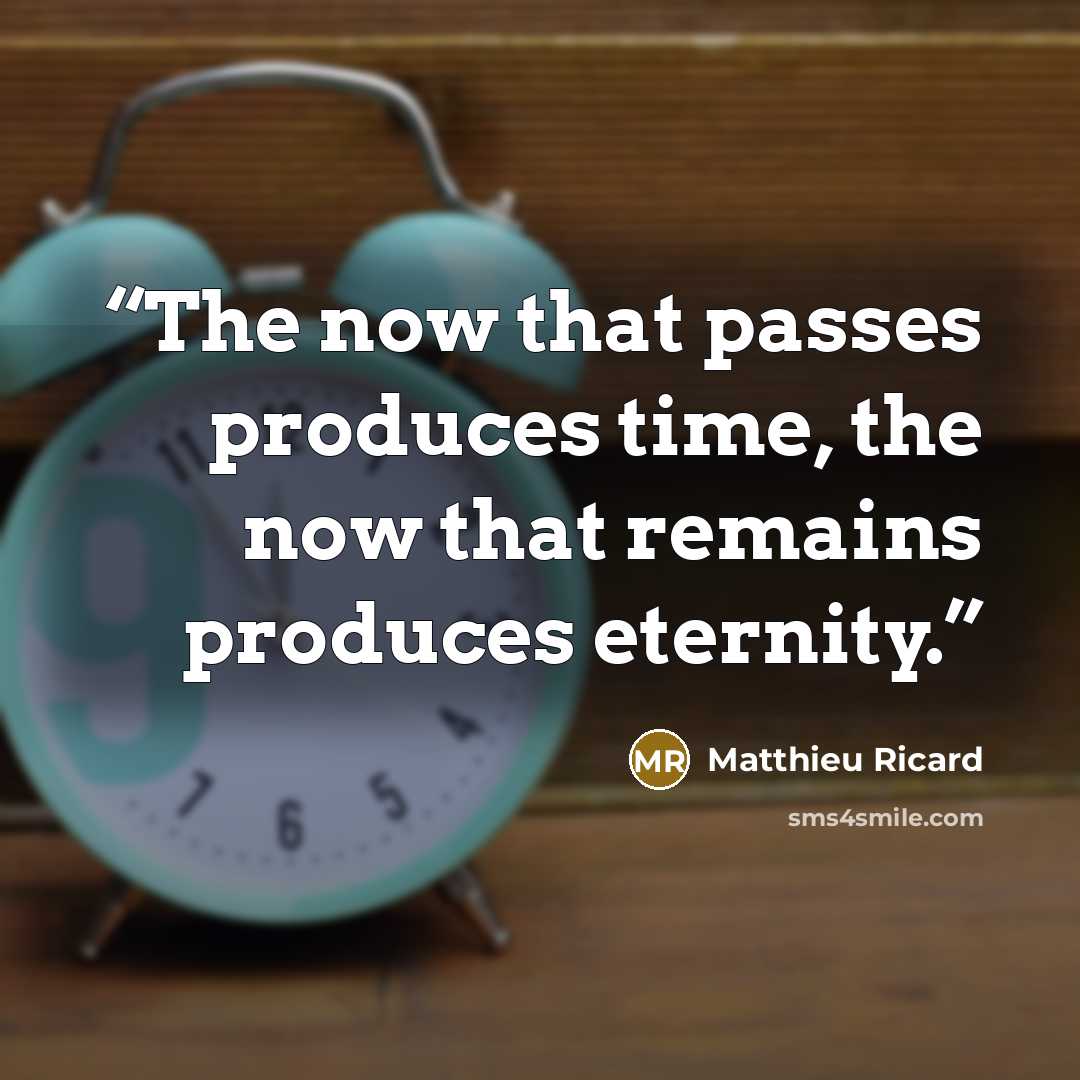 “The now that passes produces time, the now that remains produces eternity.” quote by Matthieu Ricard