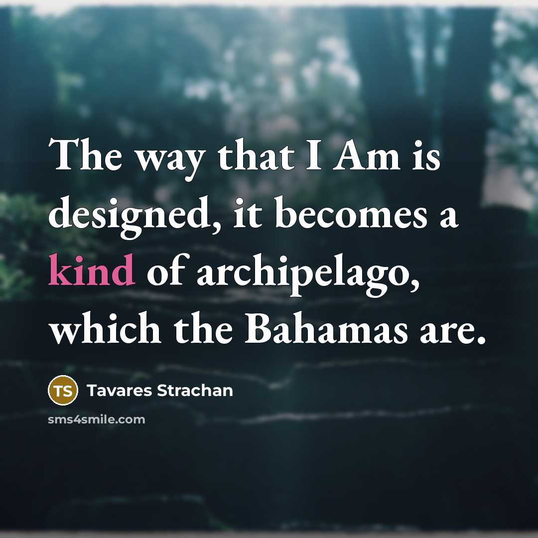 “The way that I Am is designed, it becomes a kind of archipelago, which the Bahamas are.” quote by Tavares Strachan