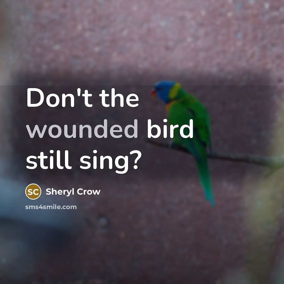 “Don't the wounded bird still sing?” quote by Sheryl Crow