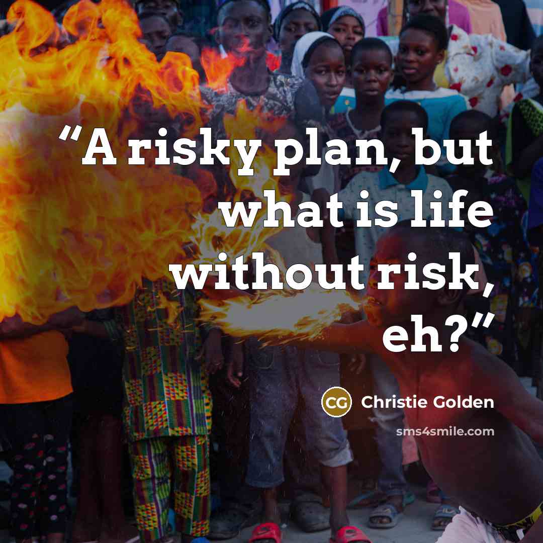 “A risky plan, but what is life without risk, eh?” quote by Christie Golden