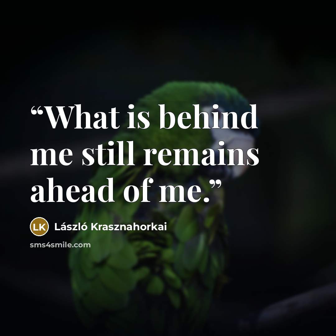 “What is behind me still remains ahead of me.” quote by László Krasznahorkai