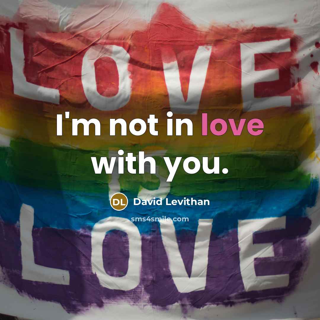 “I'm not in love with you.” quote by David Levithan