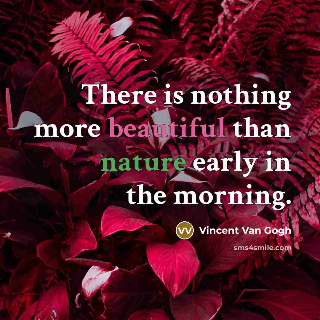 “There is nothing more beautiful than nature early in the morning.” quote by Vincent Van Gogh