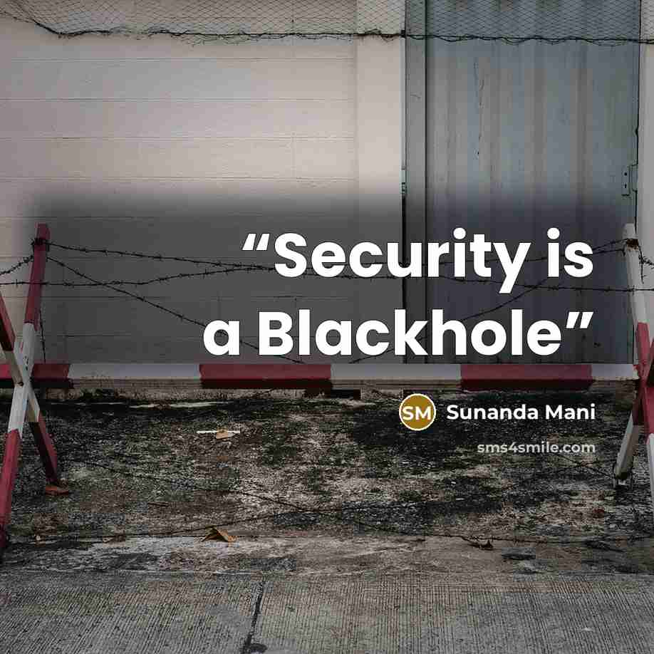 “Security is a Blackhole” quote by Sunanda Mani