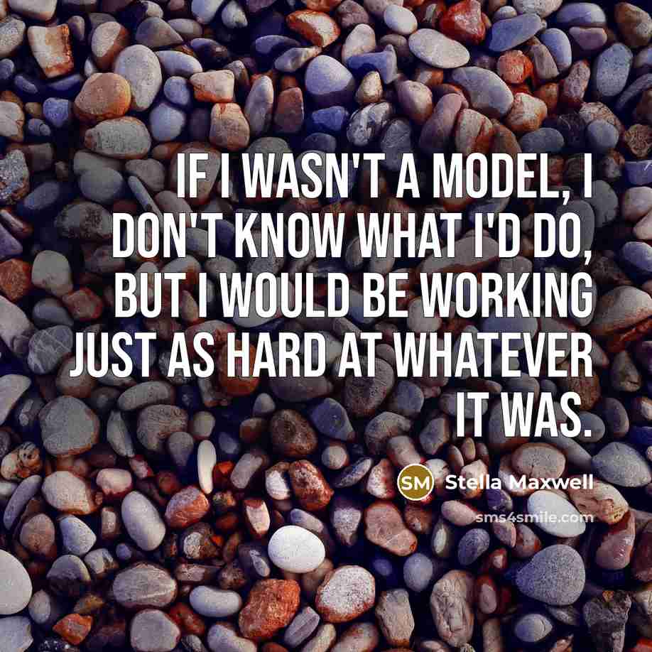 “If I wasn't a model, I don't know what I'd do, but I would be working just as hard at whatever it was.” quote by Stella Maxwell