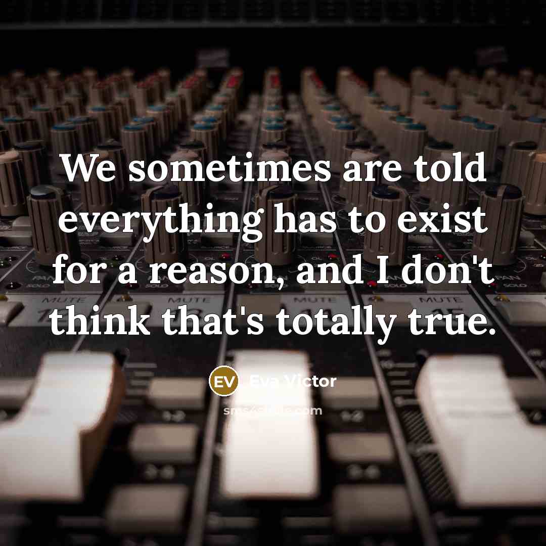 “We sometimes are told everything has to exist for a reason, and I don't think that's totally true.” quote by Eva Victor