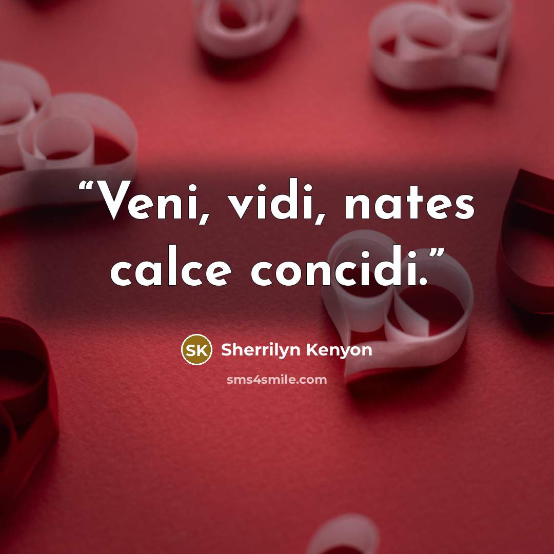 “Veni, vidi, nates calce concidi.” quote by Sherrilyn Kenyon