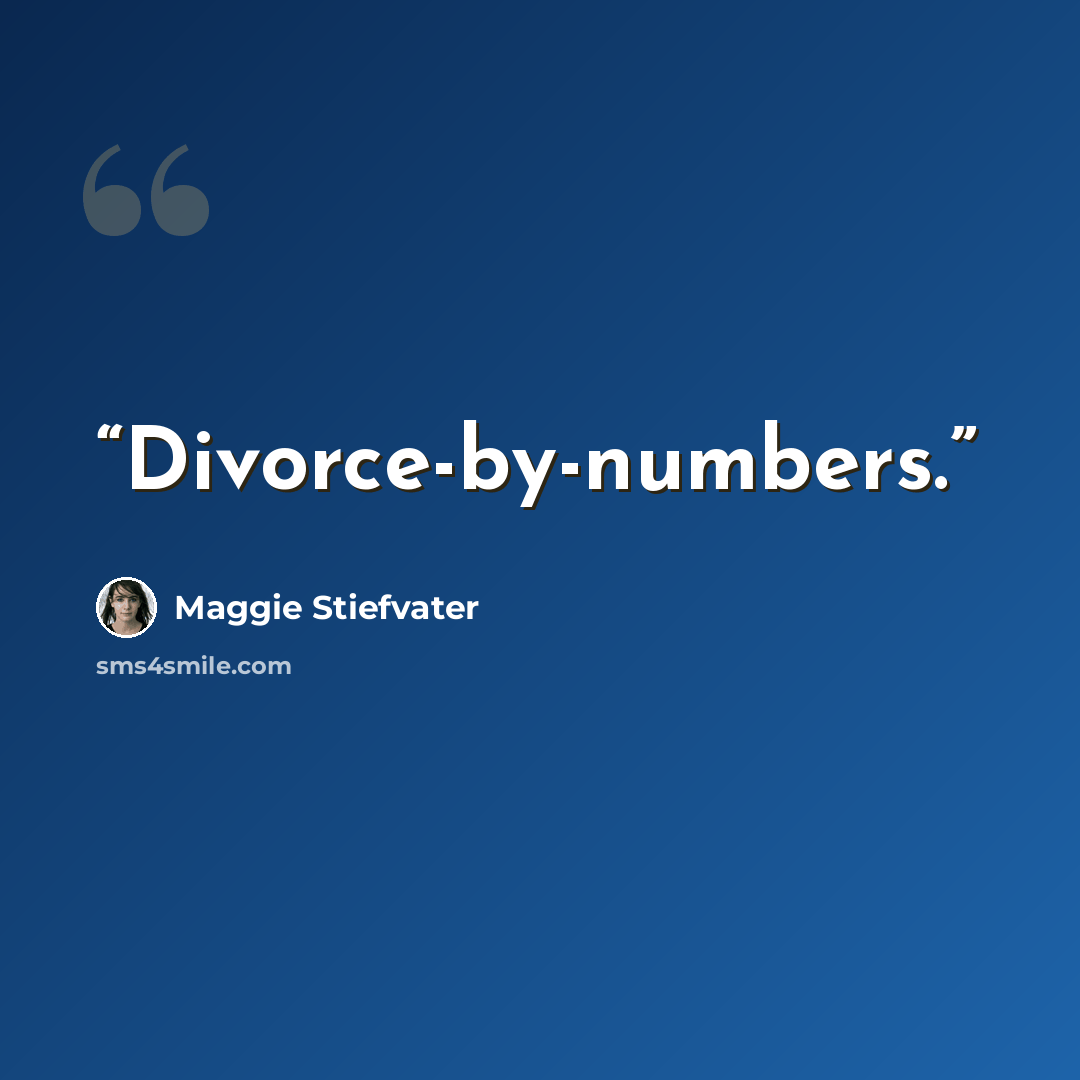 “Divorce-by-numbers.” quote by Maggie Stiefvater