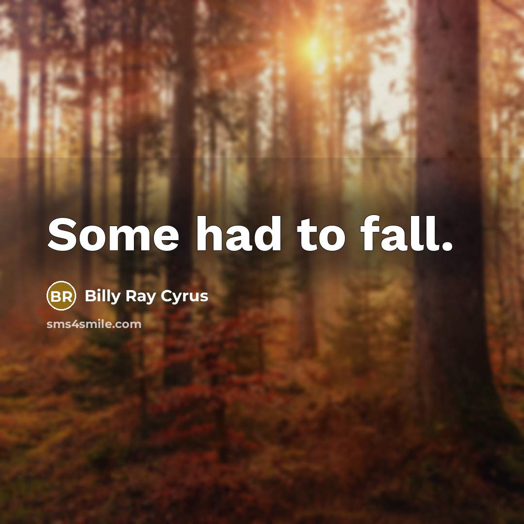 “Some had to fall.” quote by Billy Ray Cyrus