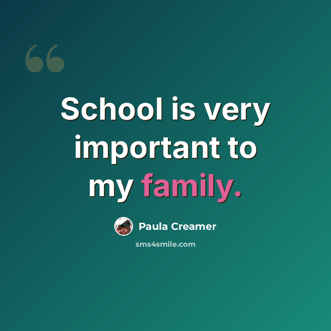 “School is very important to my family.” quote by Paula Creamer