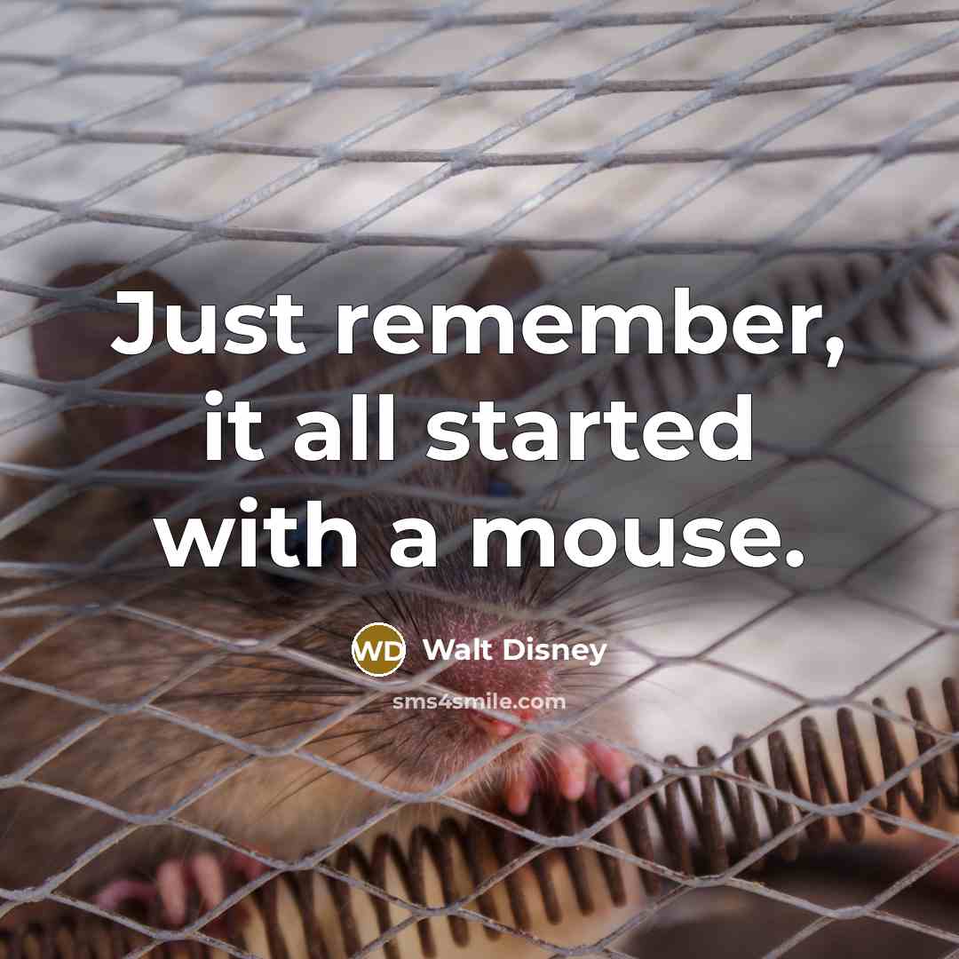 “Just remember, it all started with a mouse.” quote by Walt Disney