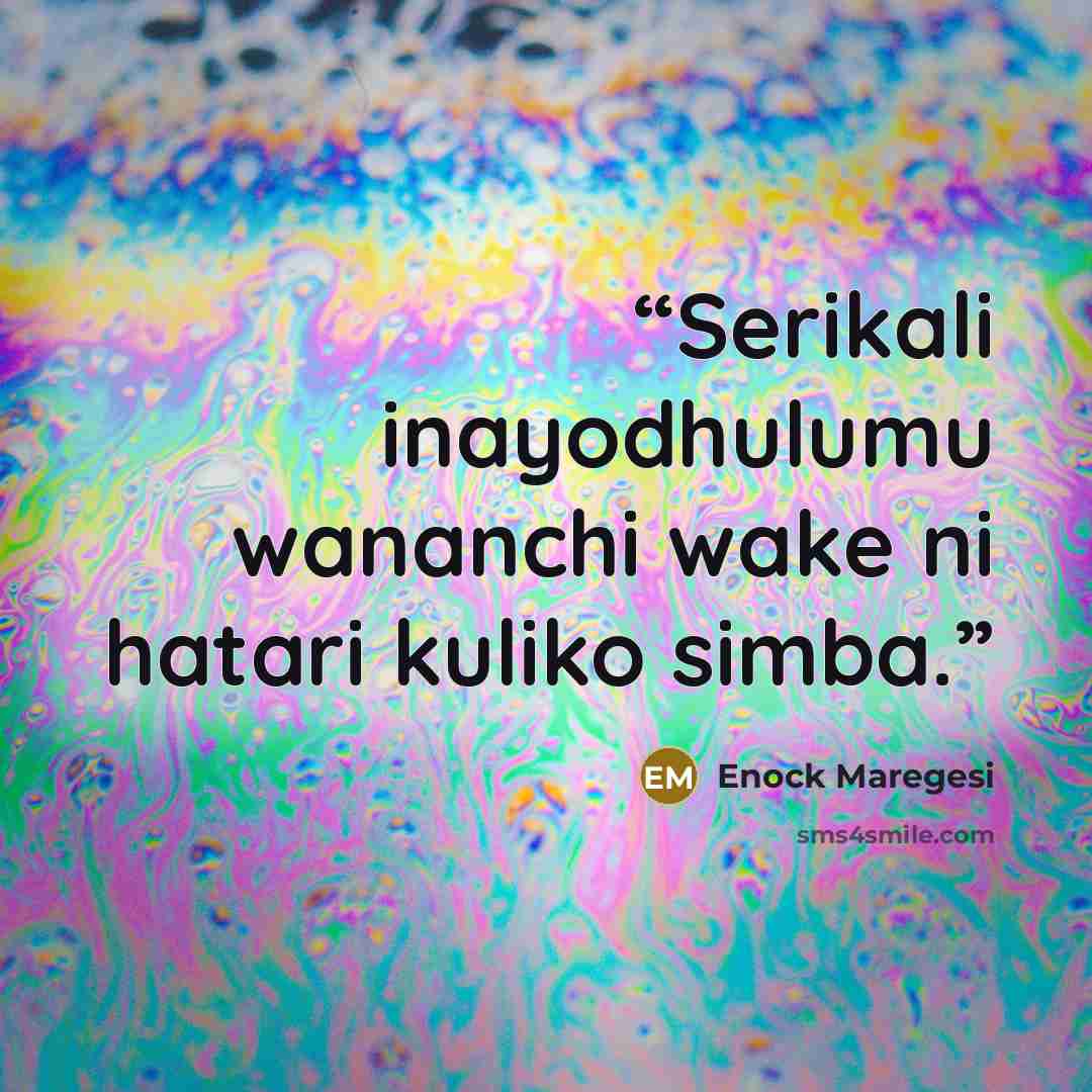 “Serikali inayodhulumu wananchi wake ni hatari kuliko simba.” quote by Enock Maregesi