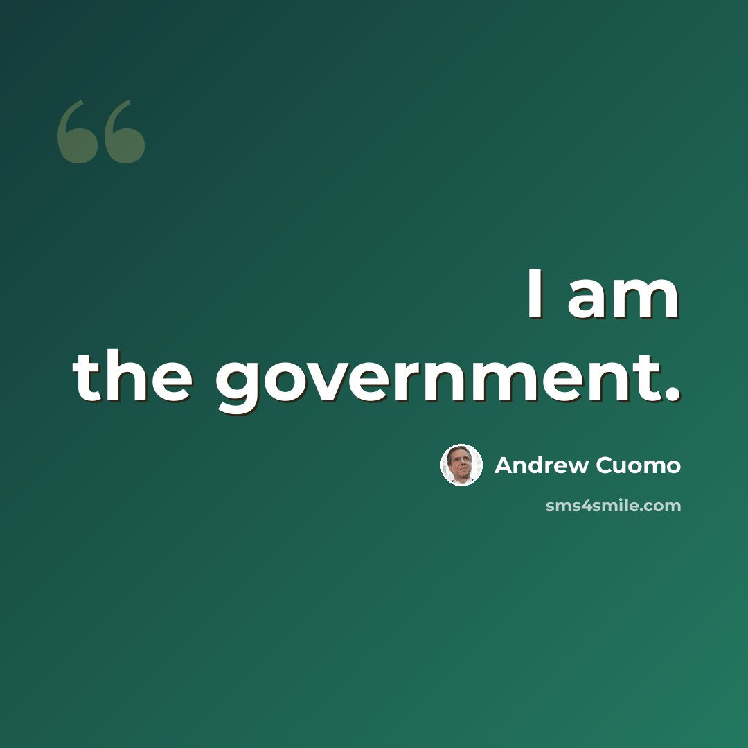 “I am the government.” quote by Andrew Cuomo